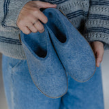 glerups Tøffel med skindsål Tøfler med skindsål 17 Sky