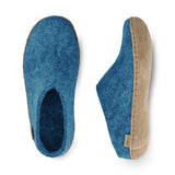 glerups Tøffel med skindsål Tøfler med skindsål Petrol