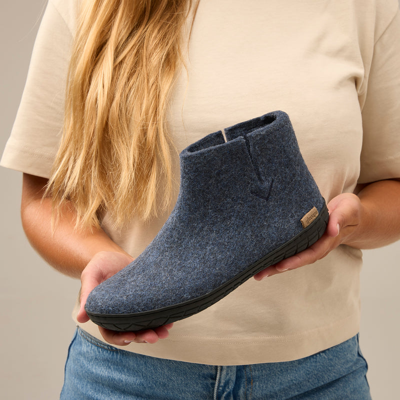 glerups Støvle med naturgummisål - sort Støvler med naturgummisål Denim