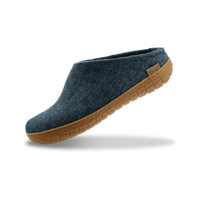 Tøffel med naturgummisål - honey - Denim