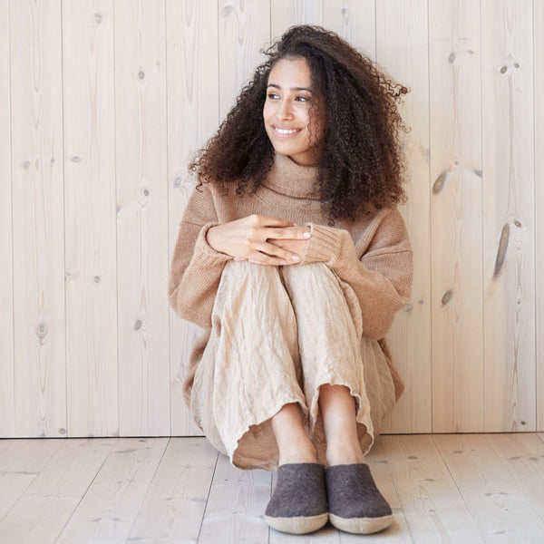 glerups Tøffel med skindsål Tøfler med skindsål Chestnut