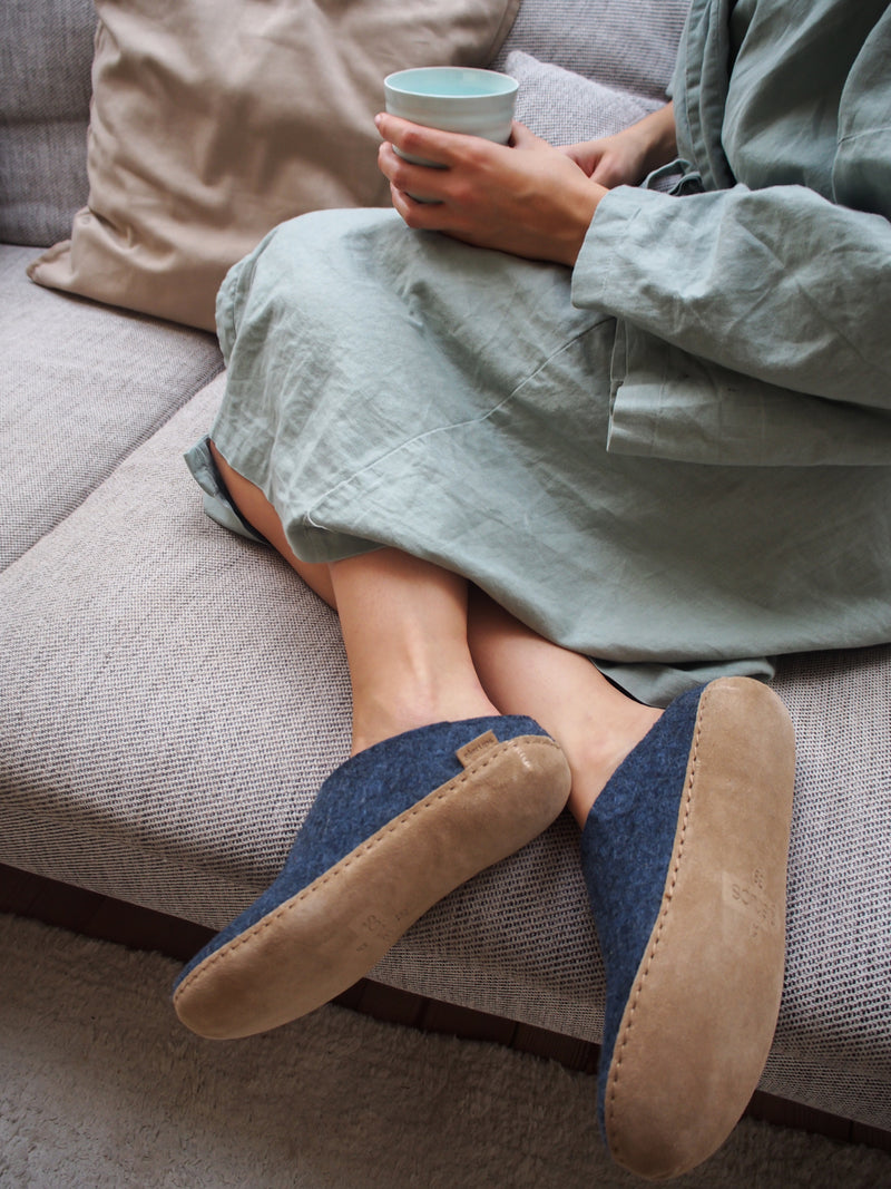 glerups Tøffel med skindsål Tøfler med skindsål Denim