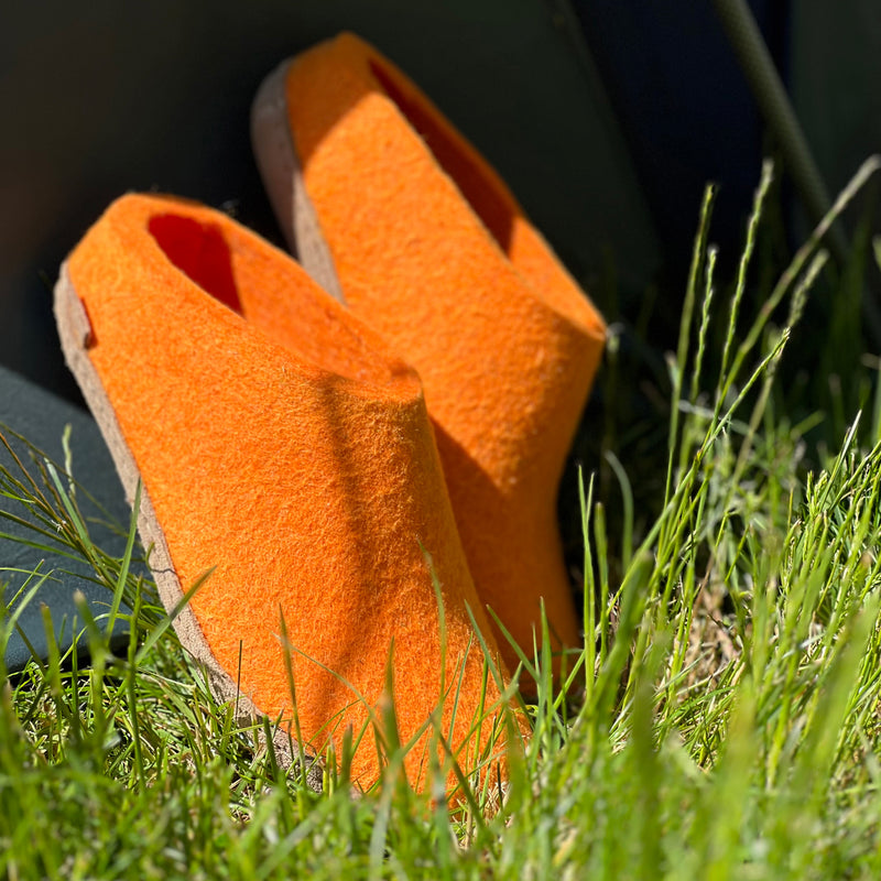 glerups Tøffel med skindsål Tøfler med skindsål Orange