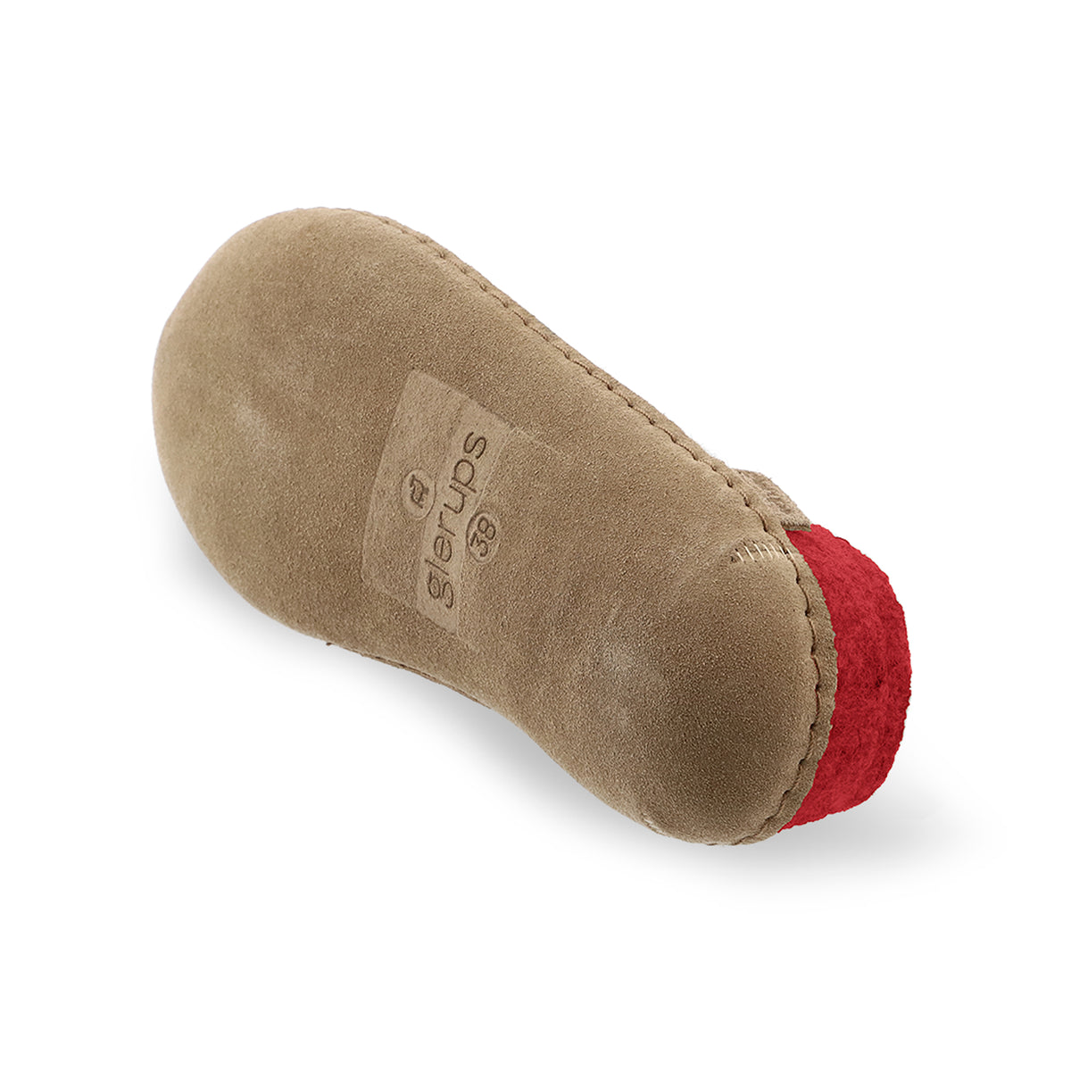 glerups Tøffel med skindsål Tøfler med skindsål Rød