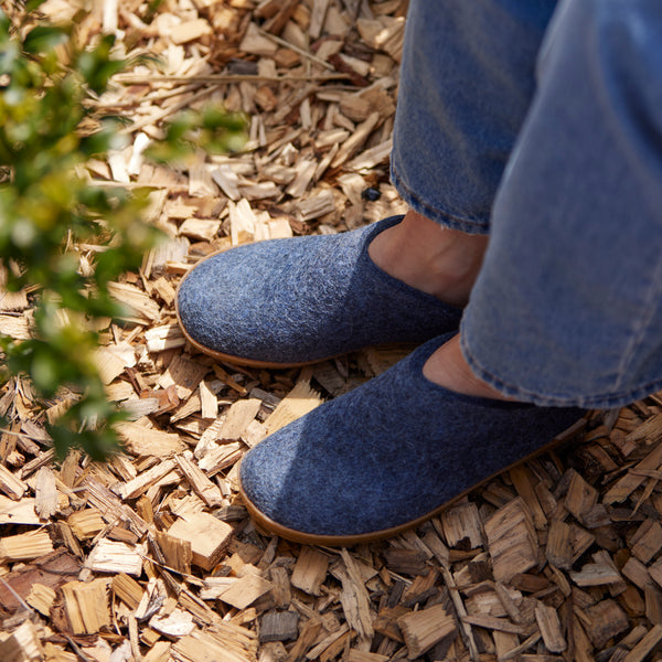 glerups Tøffel med naturgummisål - honey Tøfler med naturgummisål Denim